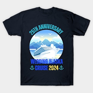 25th Anniversary Wedding Alaska Cruise 2025 Couple Vacation T-Shirt